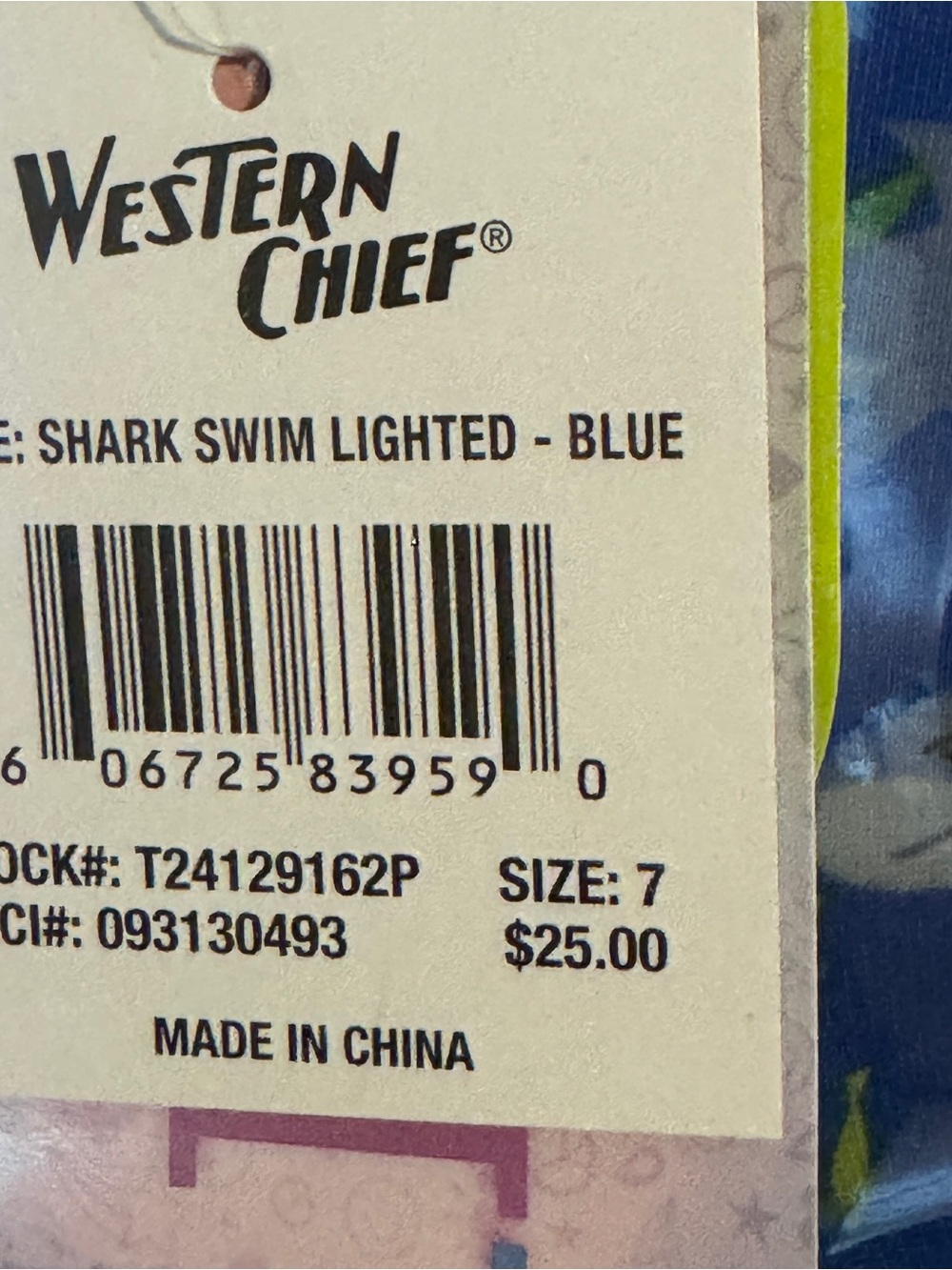Western Chief Shark Swim Light Up Rain Boots Kids Size 7 Blue NWT Waterproof - Picture 4 of 10
